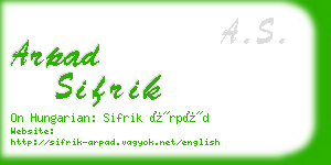 arpad sifrik business card